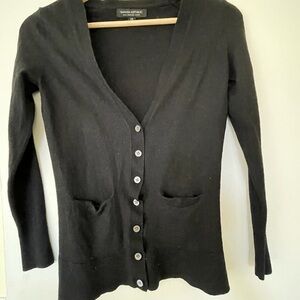 Banana Republic Women's Black Cardigan Sweater 100% Marino Wool